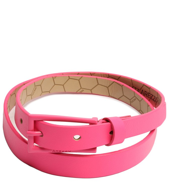 Cinto Rosa Couro Fino