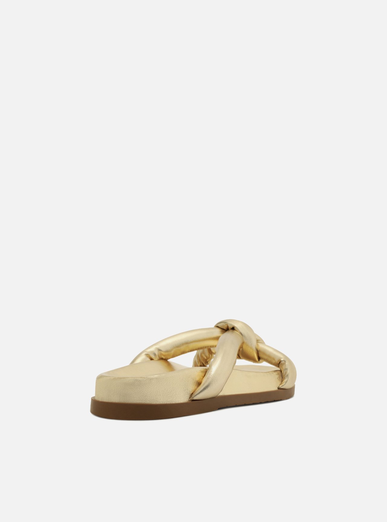 Sandália Papete Dourada Flatform Nó — foto 3