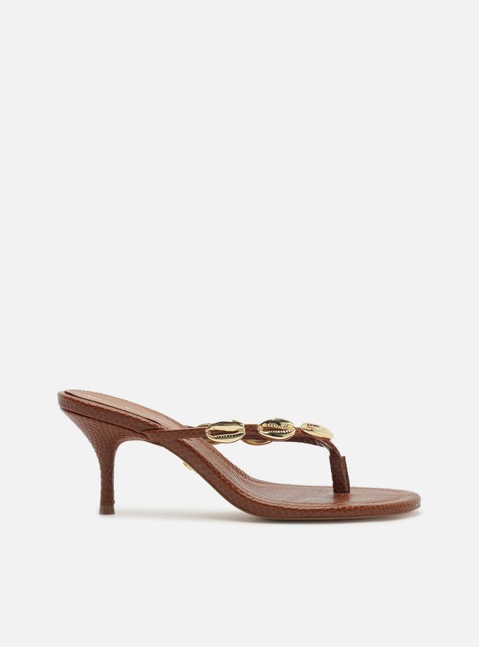 Tamanco Marrom Skin Salto Médio Lenny Niemeyer