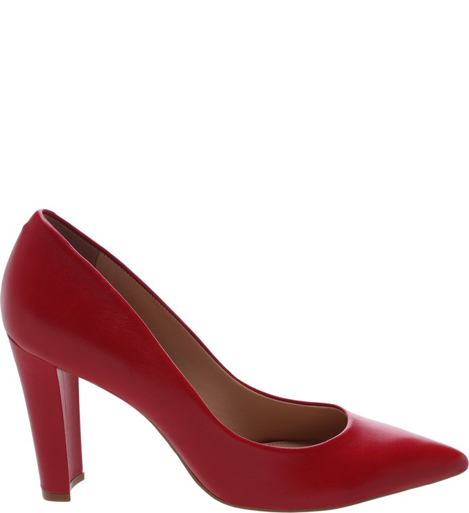 Scarpin Bloco Couro Flame