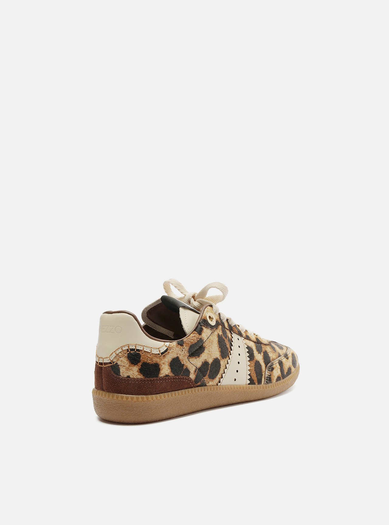 Tênis Animal Print Amarração Retrô Bege — foto 3