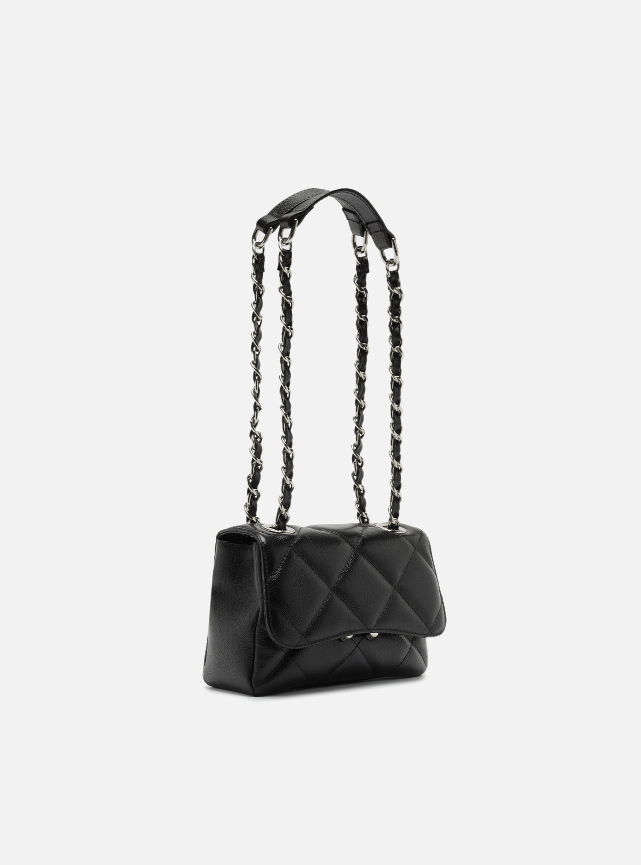 Bolsa Tiracolo Preta Couro Mizz Pequena — foto 5