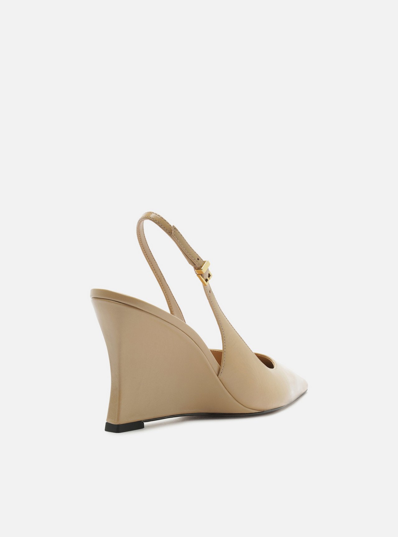 Scarpin Nude Couro Anabela Slingback — foto 3