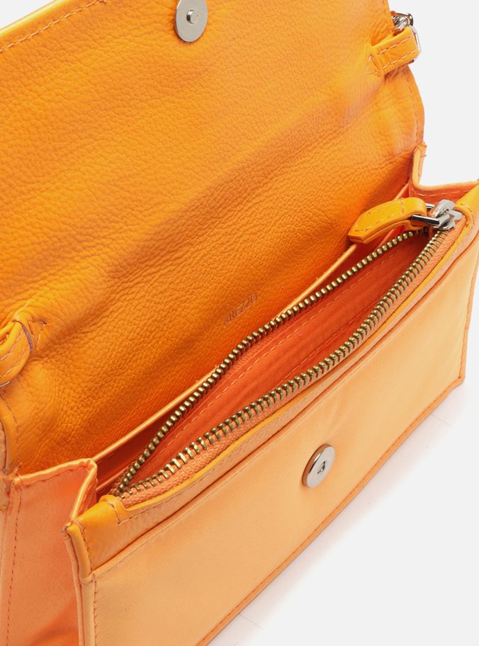 Bolsa Tiracolo Laranja Cetim Pequena