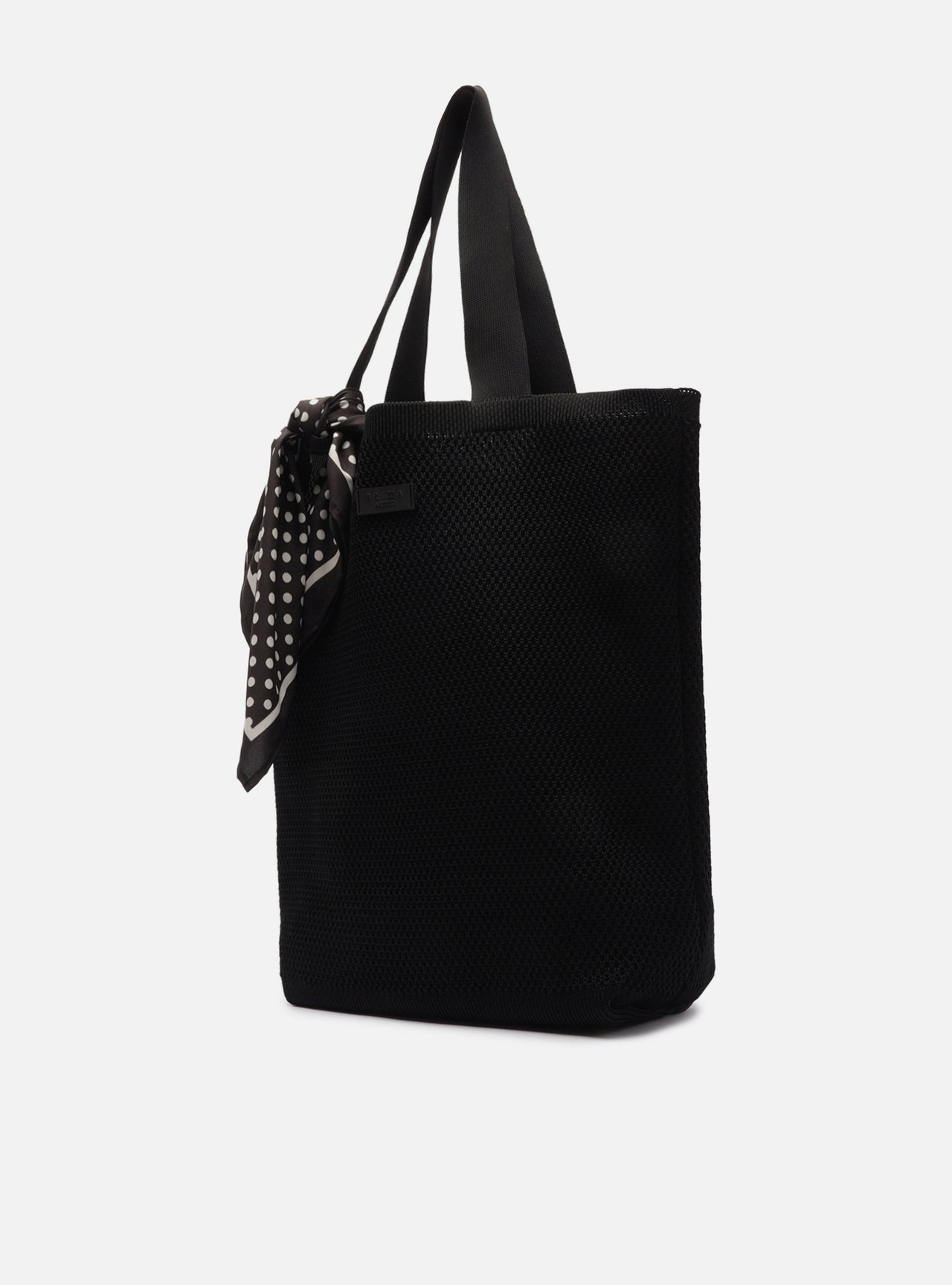 Bolsa Shopping Preta Crochê Grande Lenço Brizza — foto 2