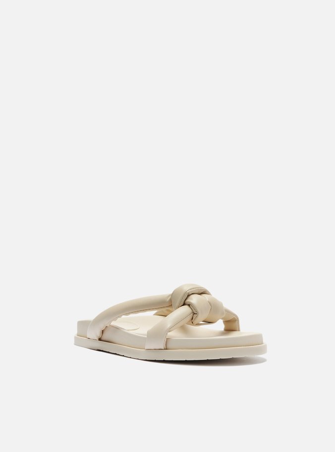 Sandália Rasteira Off-White Tiras Pillow