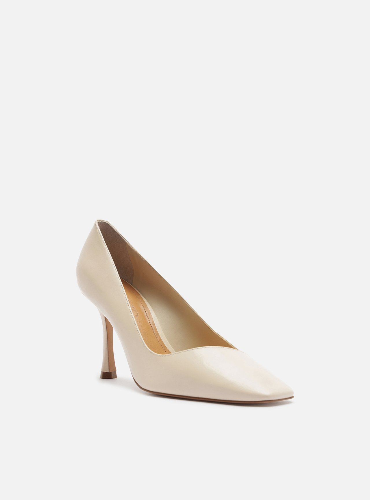Scarpin Branco Couro Salto Fino — foto 2