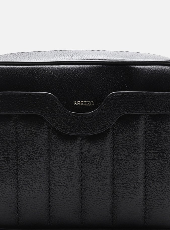 Bolsa Tiracolo Preta Couro Francine Pequena
