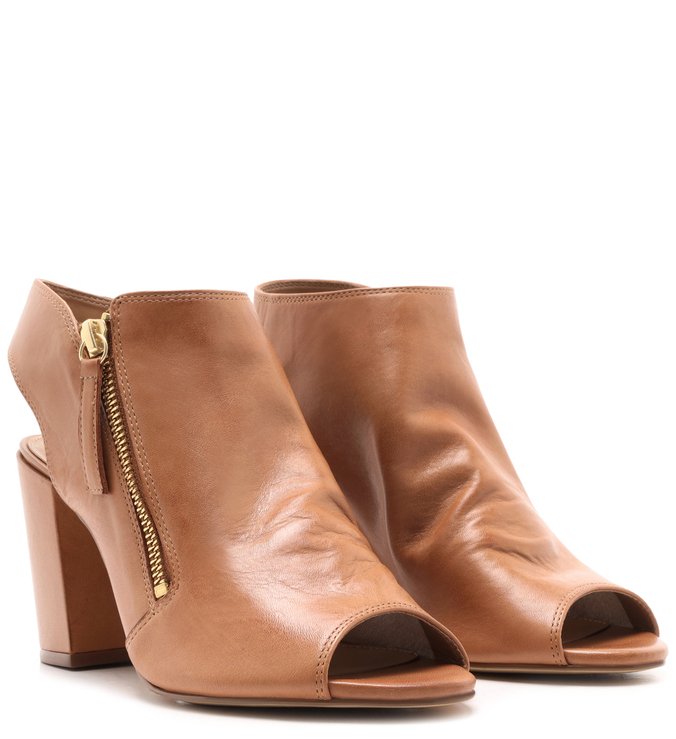 Sandal Boot Marrom Couro Zíper Salto Bloco