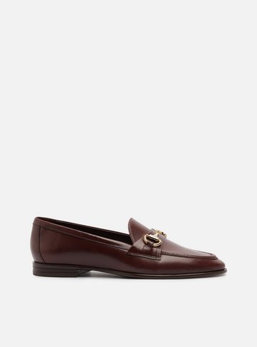 Arezzo — Mocassim Marrom Couro Bico Redondo Bridão