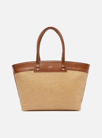 Bolsa Shopping Palha Grande Marrom