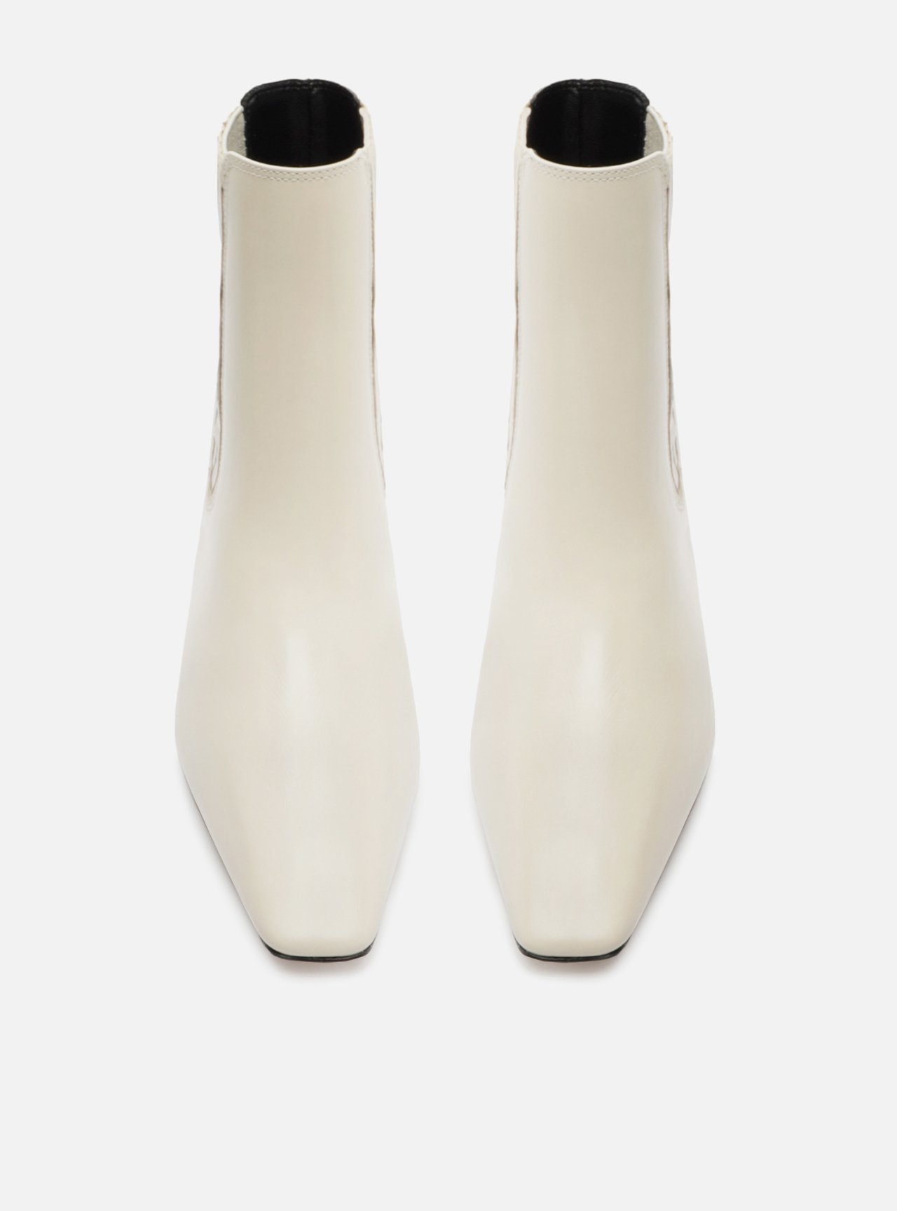 Bota Off-White Couro Cano Curto Salto Médio West — foto 5