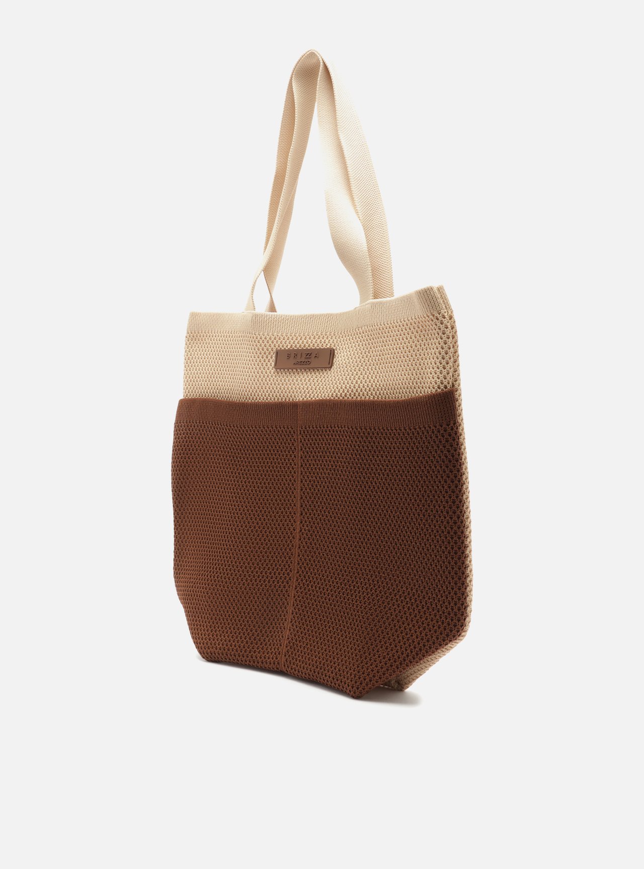 Bolsa Shopping Marrom Knit Grande Metais Brizza — foto 2
