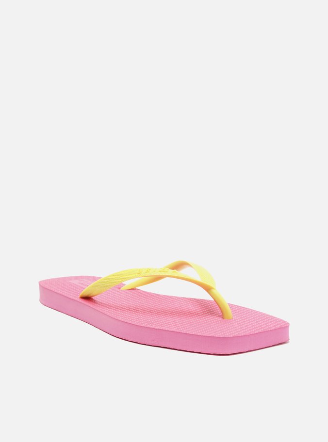 Kit Chinelo de Dedo Rosa e Pouch Amarela