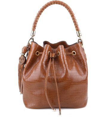 Bolsa Bucket Brigitte Croco Marrom