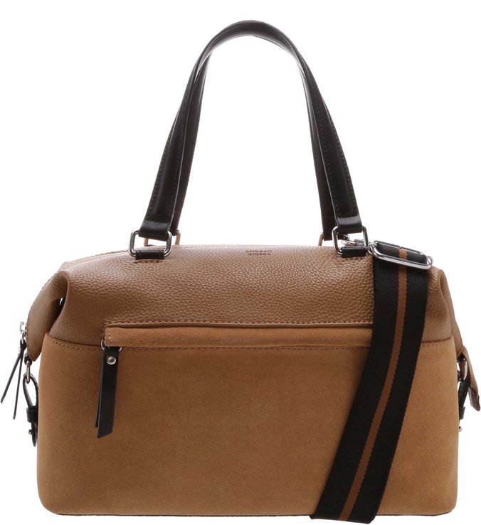 Bolsa Bowling Couro Prione Grande Natural Tan