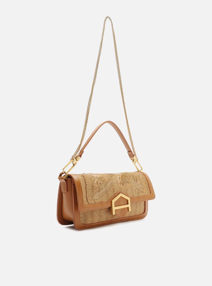 Bolsa Tiracolo Marrom Couro A001 Natural Média