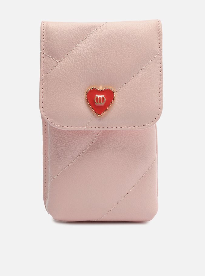 Mini Bag Rosa Couro Porta-Celular Heart Arezzo