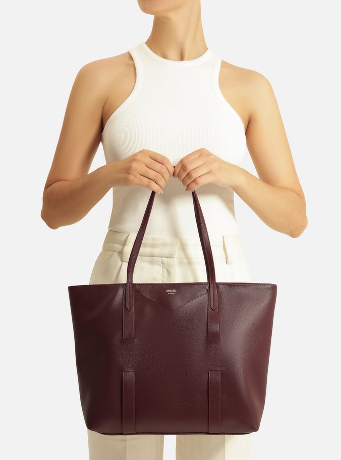 Bolsa Shopping Bordô Grande Tiras Capa