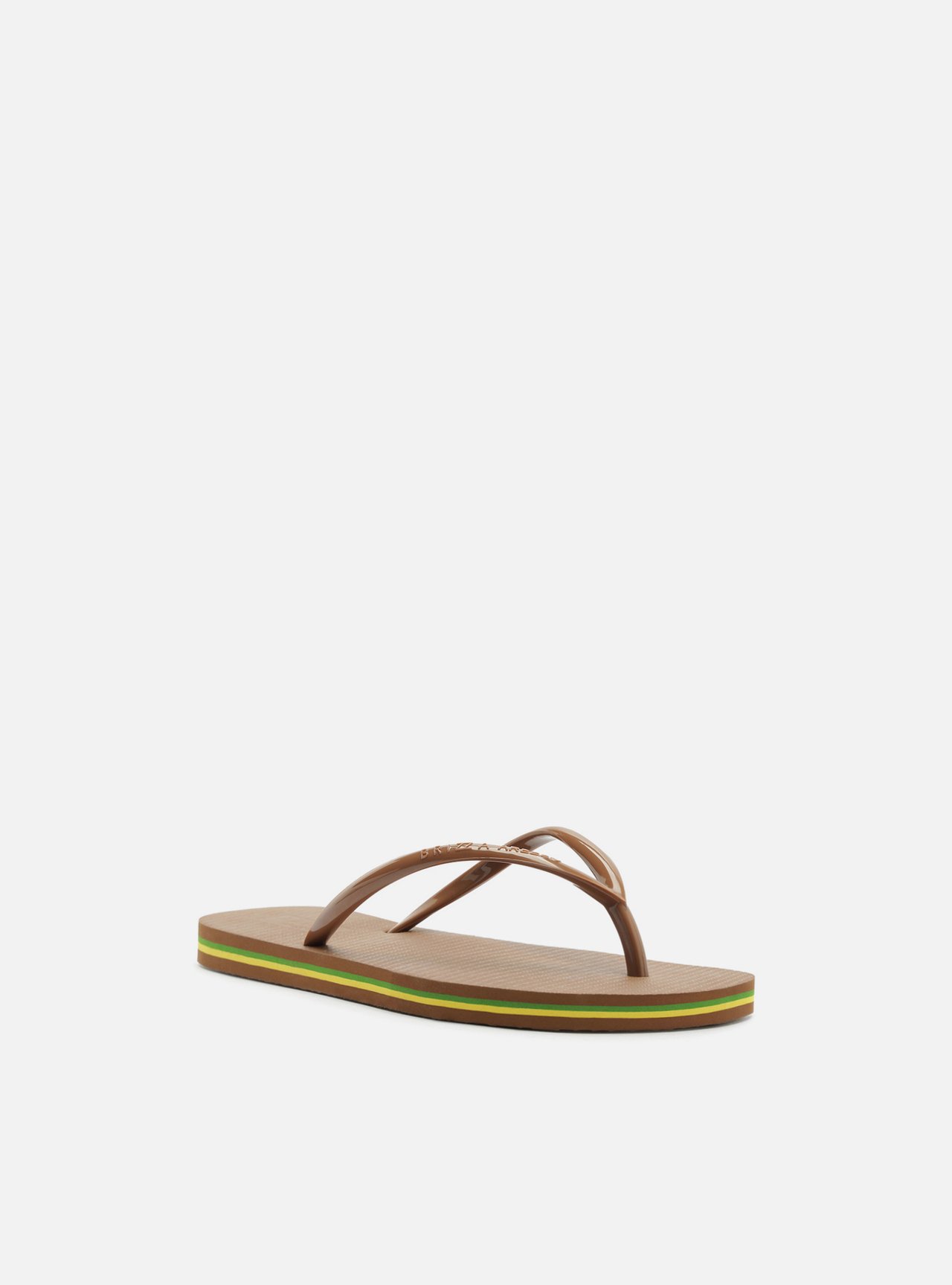 Chinelo de Dedo Marrom Plataforma Tiras Brizza — foto 2