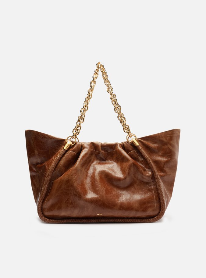 Bolsa Shopping Caramelo Couro Worn Grande