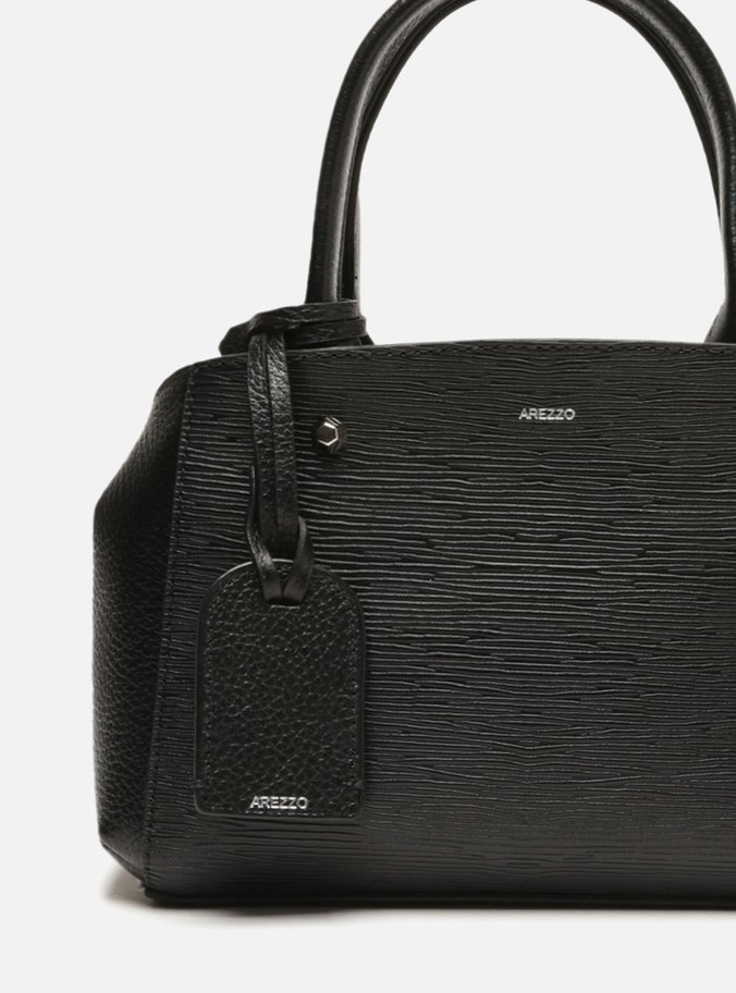 Bolsa Tiracolo Preta Couro Bella Pequena