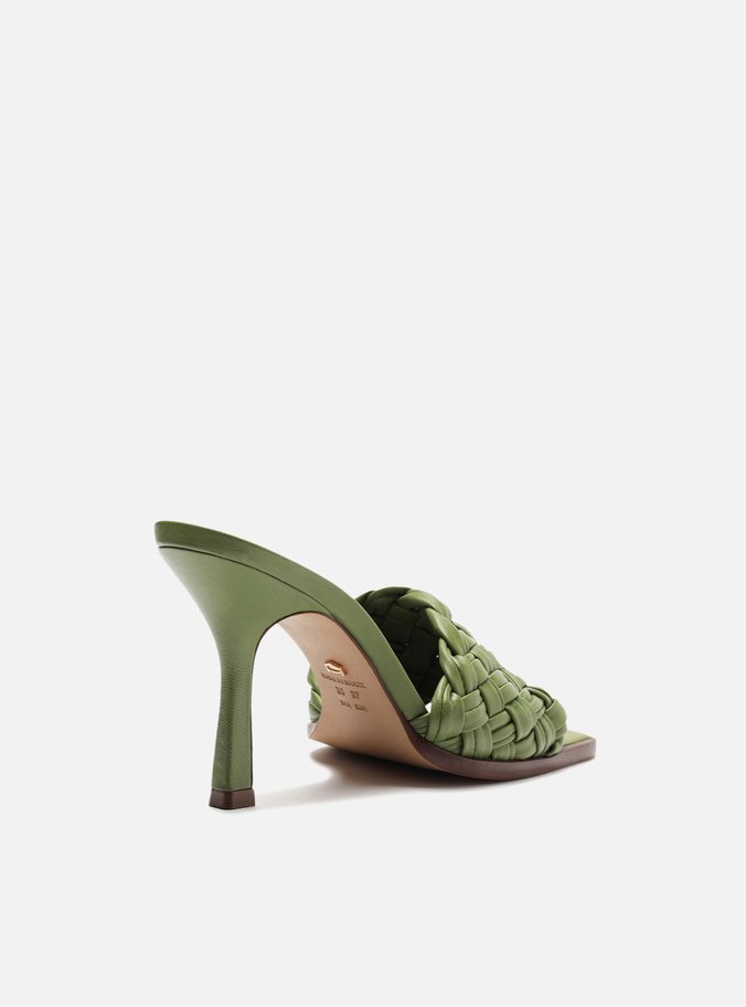 Mule Verde Salto Fino Tira Única Tressê