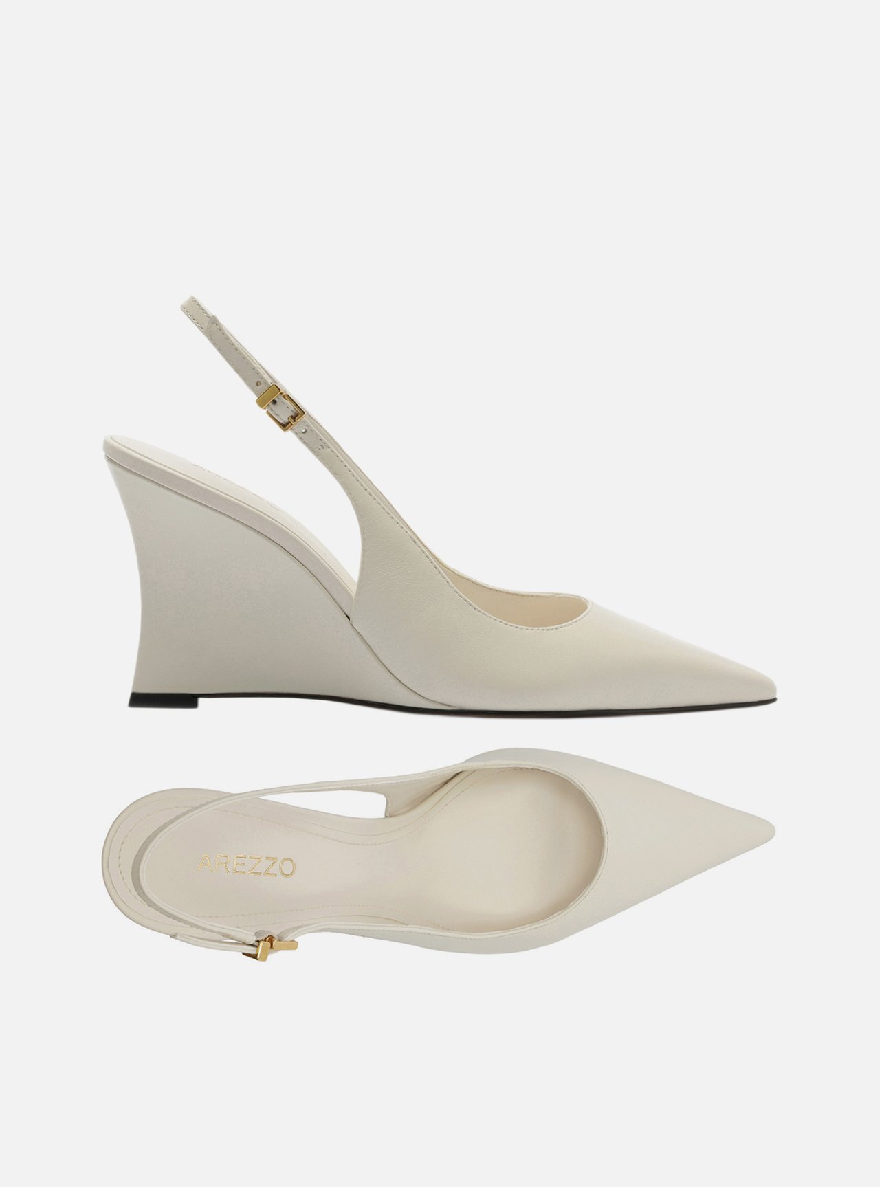 Scarpin Branco Couro Anabela Slingback — foto 5