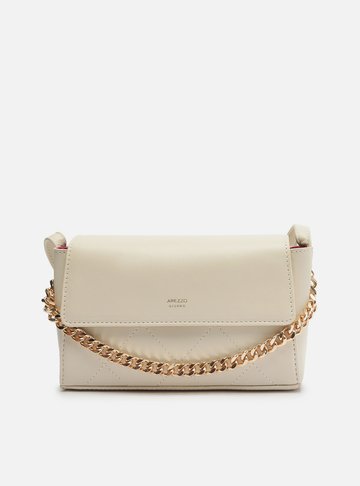 Bolsa Tiracolo Off-White Pequena Corrente Metal