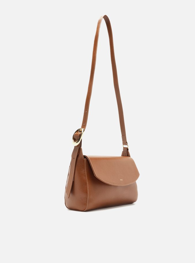 Bolsa Tiracolo Marrom Couro Média Básica