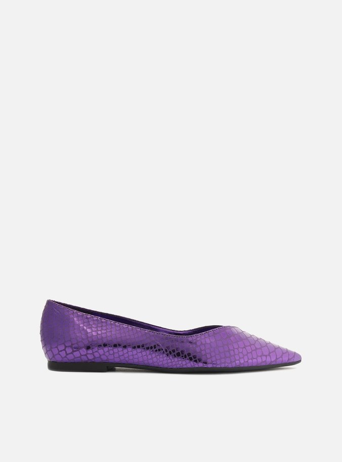 Sapatilha Roxa Snake Metal Bico Fino