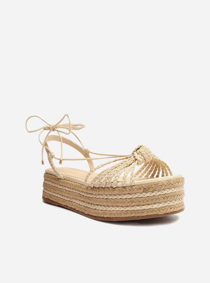Sandália Off-White Flatform Tiras Corda Mykonos