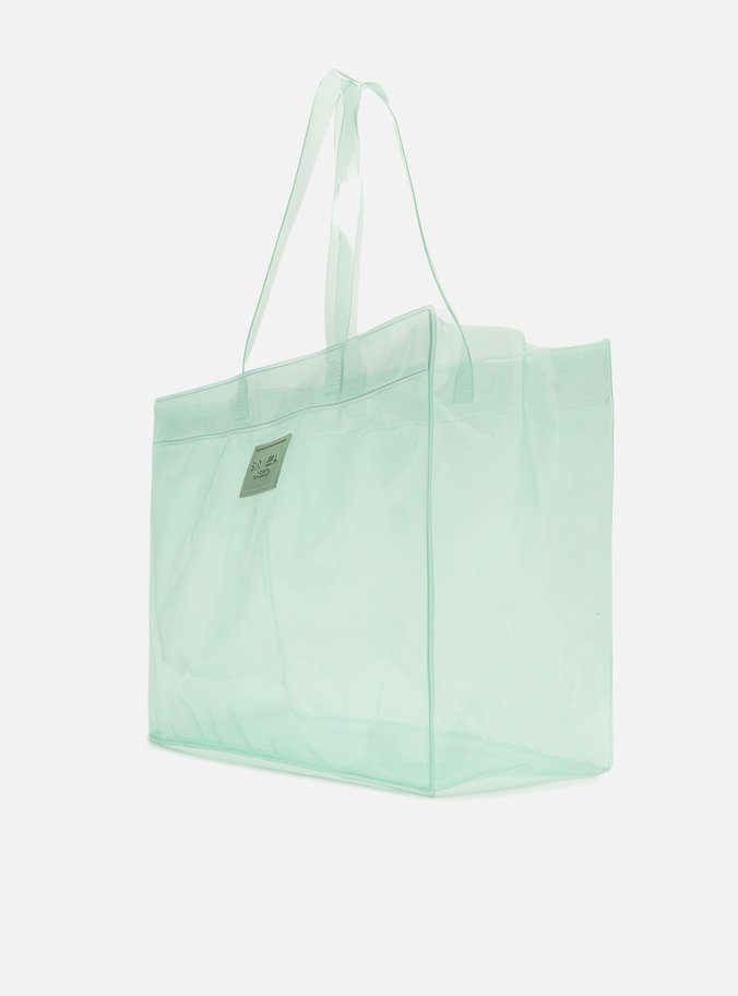 Bolsa Azul Shopping Transparente Brizza