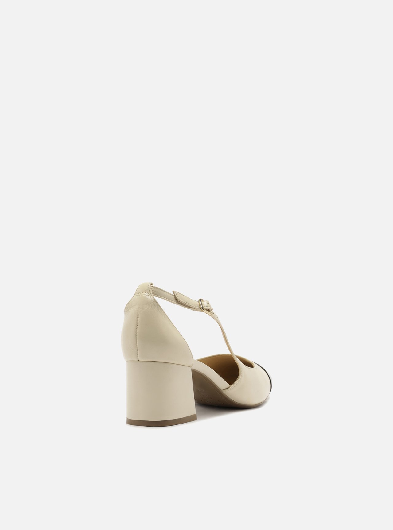 Scarpin Off-White Couro Aberto Cap Toe Verniz — foto 3