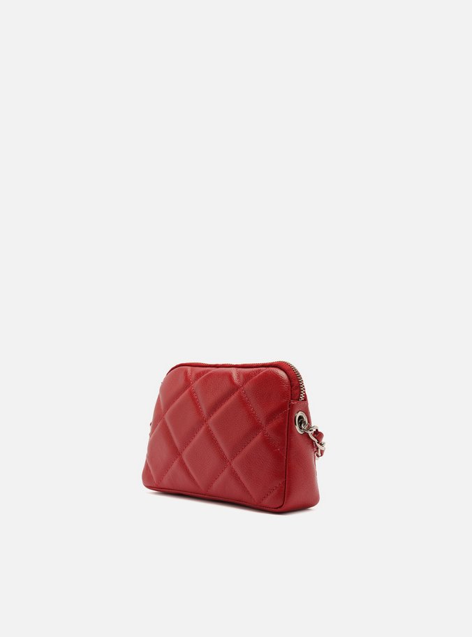 Bolsa Tiracolo Vermelha Couro Mizz Pequena Zíper