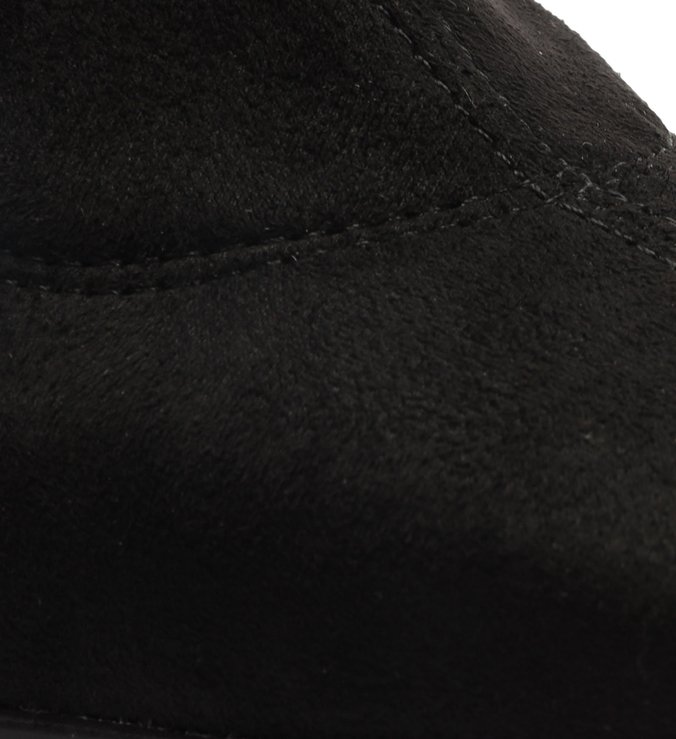 Skinny Boot Preta Suede Bloco Bico Quadrado