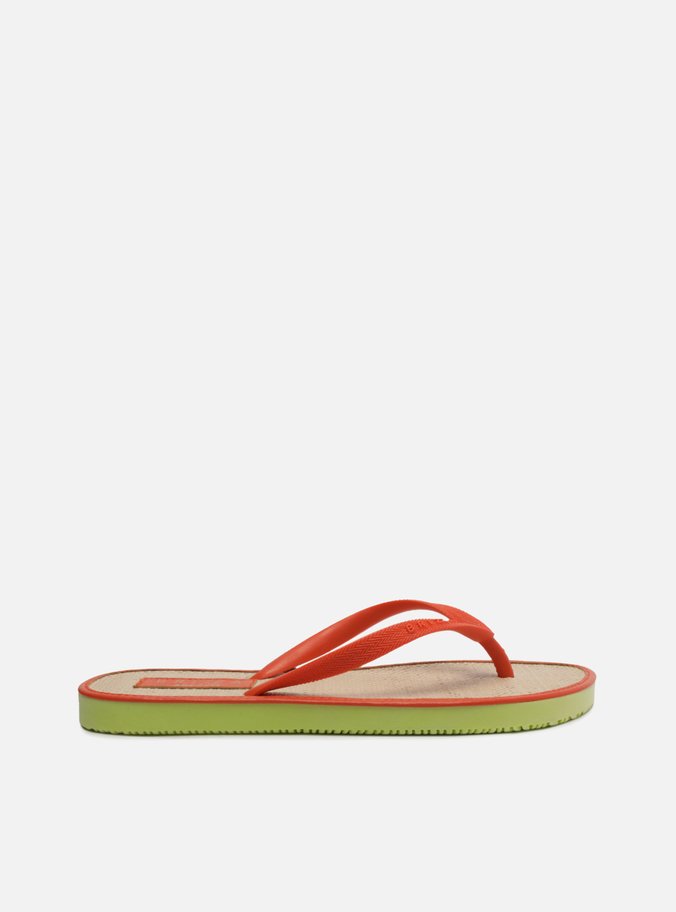 Chinelo de Dedo Laranja Palmilha Palha Brizza Color