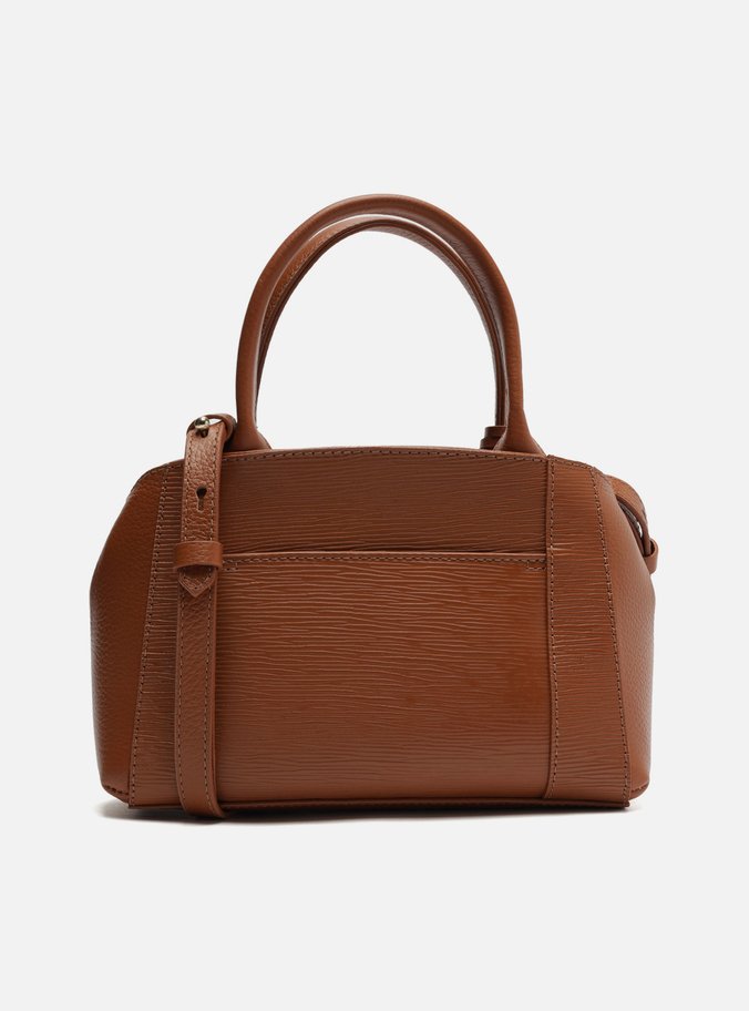 Bolsa Tote Marrom Couro Wave Bella Pequena
