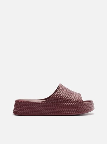 Slide Vermelho Tressê Flatform Tira