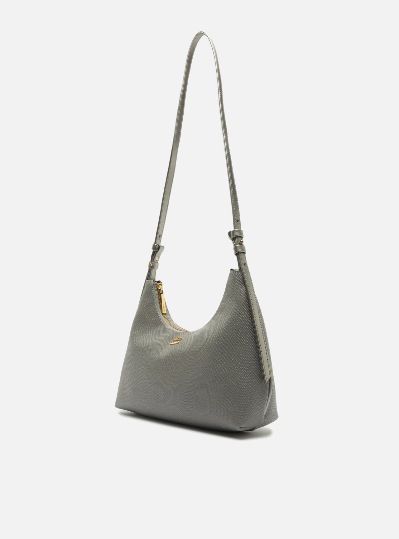 Bolsa Tiracolo Cinza Pequena Texturizada — foto 2