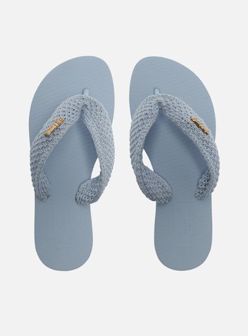 Arezzo — Chinelo de Dedo Azul Essential Tiras Crochê