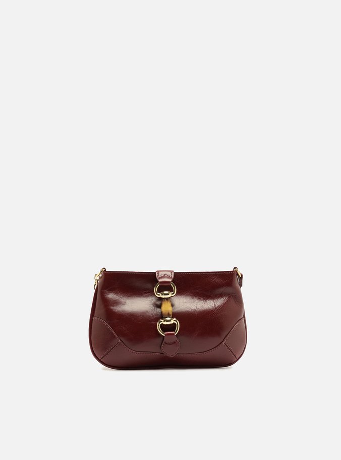 Bolsa Tiracolo Vermelha Couro Pequena Alça Corrente