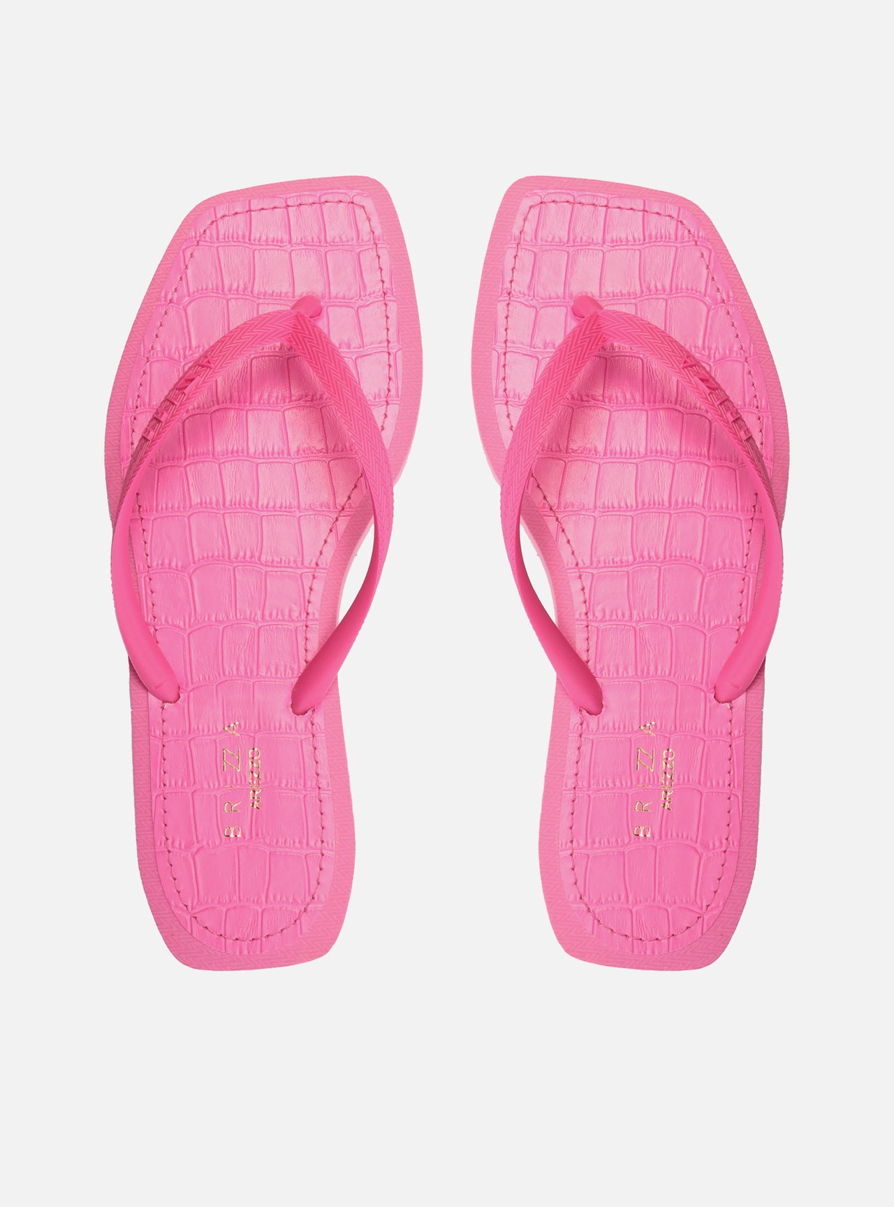 Chinelo de Dedo Rosa Square Palmilha Croco — foto 1