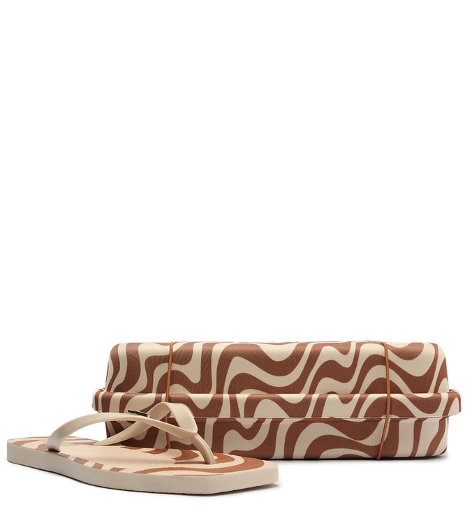 Chinelo de Dedo Off-White Estampado Square e Bag Brizza