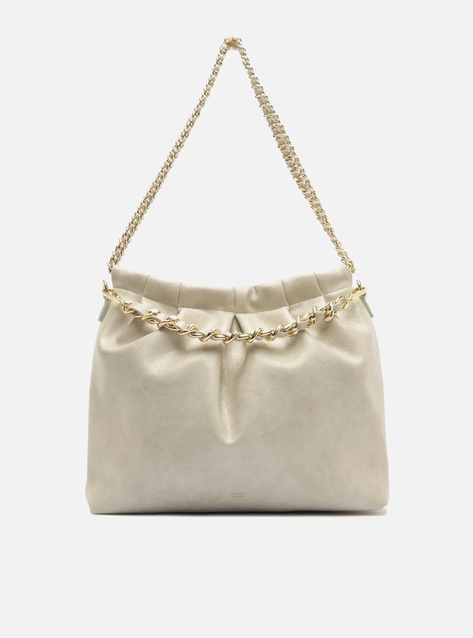 Bolsa Hobo Off White Envernizada Grande Corrente