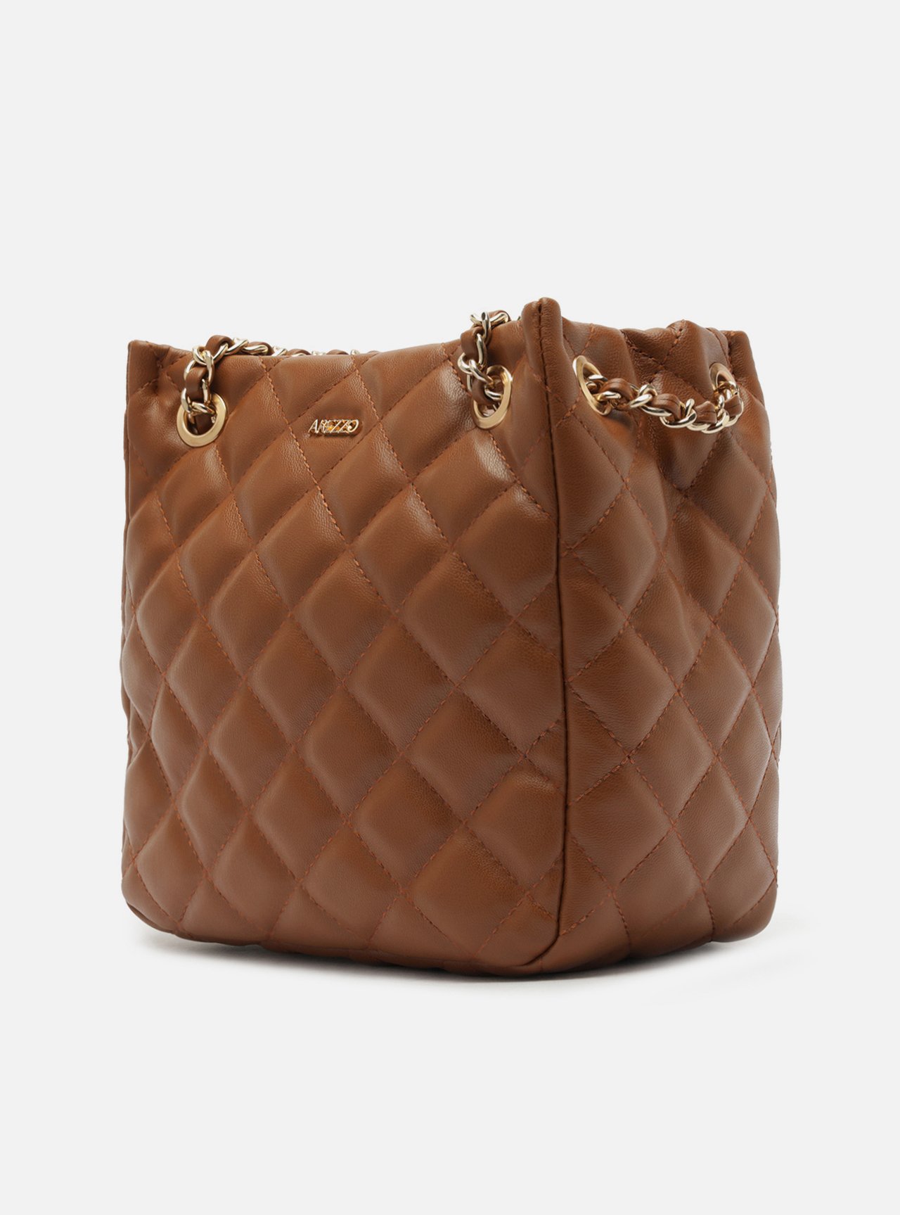 Bolsa Shopping Marrom Matelassê Grande Corrente — foto 2