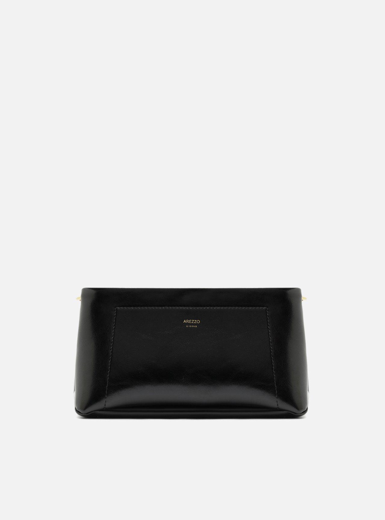 Bolsa Tiracolo Preta Média Detalhe Costura — foto 1