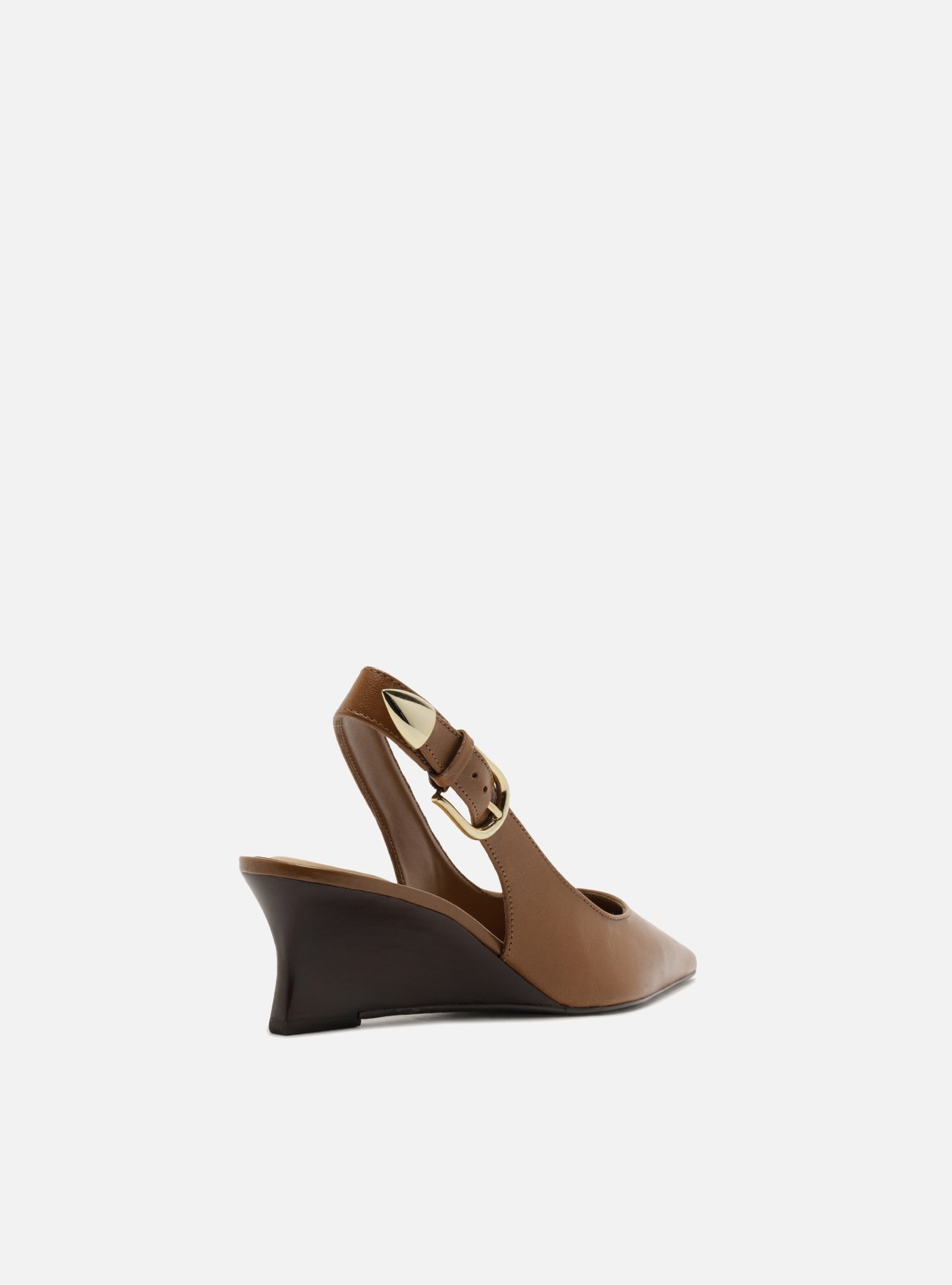 Scarpin Marrom Couro Anabela Fachete Slingback — foto 3