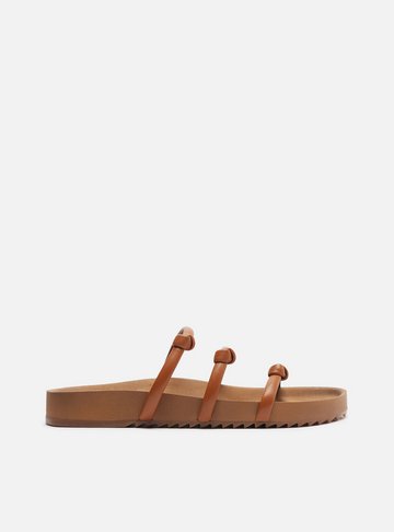 Papete Marrom Flatform Tiras Nó