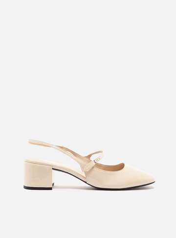 Sapato Boneca Branco Verniz Slingback